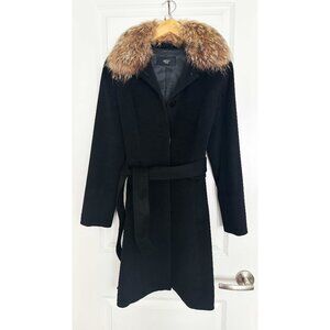 Japanese Vicky Couture Angora Wool Black Tie Waist Coat SZ 2